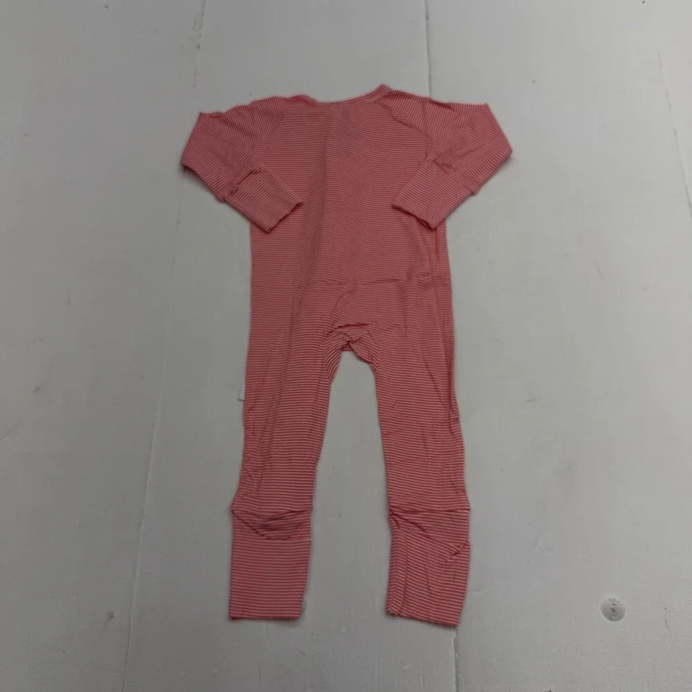 The Uptown Baby Coverall Baby Girls 3-6M Red Stripe Zip One-Piece Sleeper